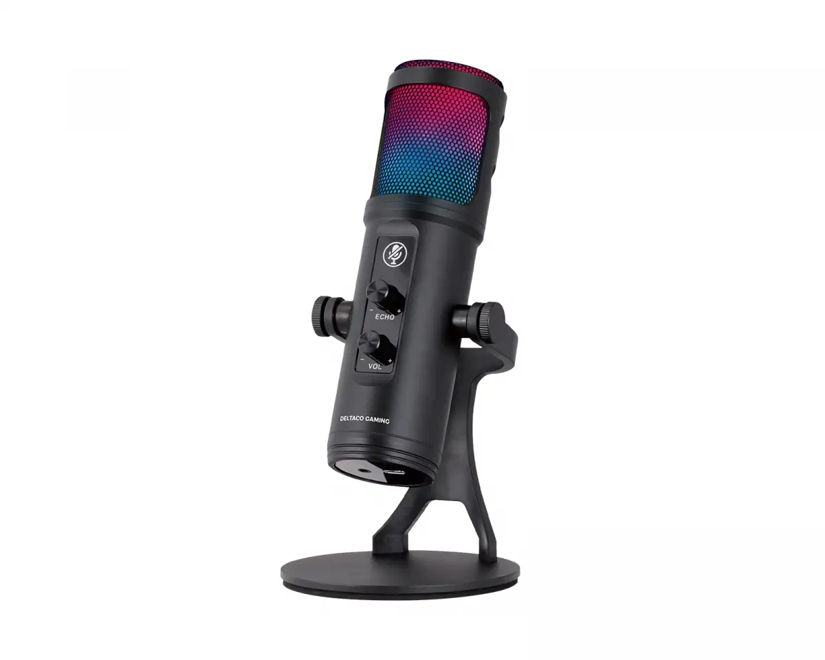 Deltaco Gaming USB Gaming Mikrofon RGB - Svart