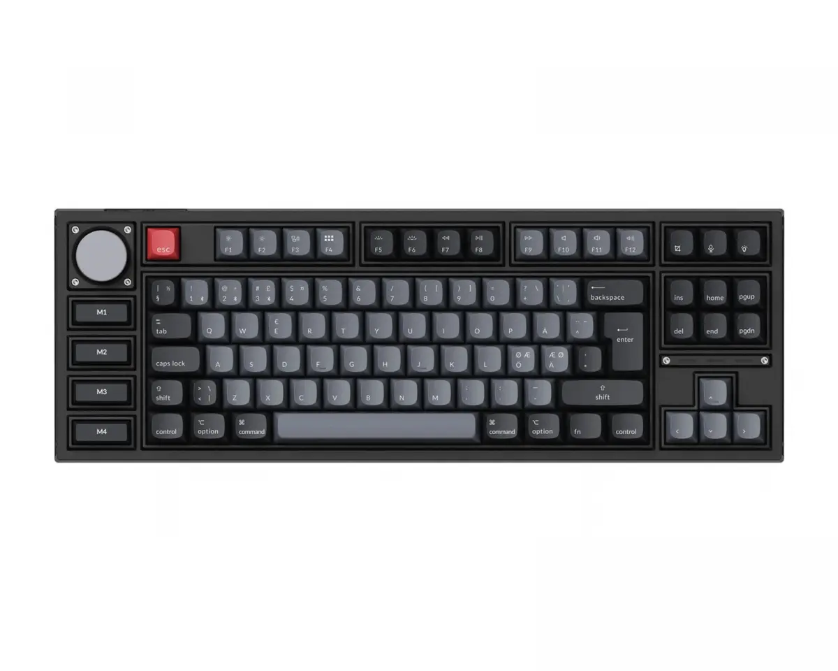 Keychron Q3 Pro QMK TKL Hotswap RGB Backlight ISO Knob Version - Carbon Black [K Pro Banana]