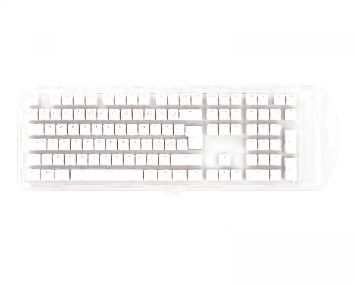 Ducky White Double-Shot PBT Keycap Set - ISO - Hvit