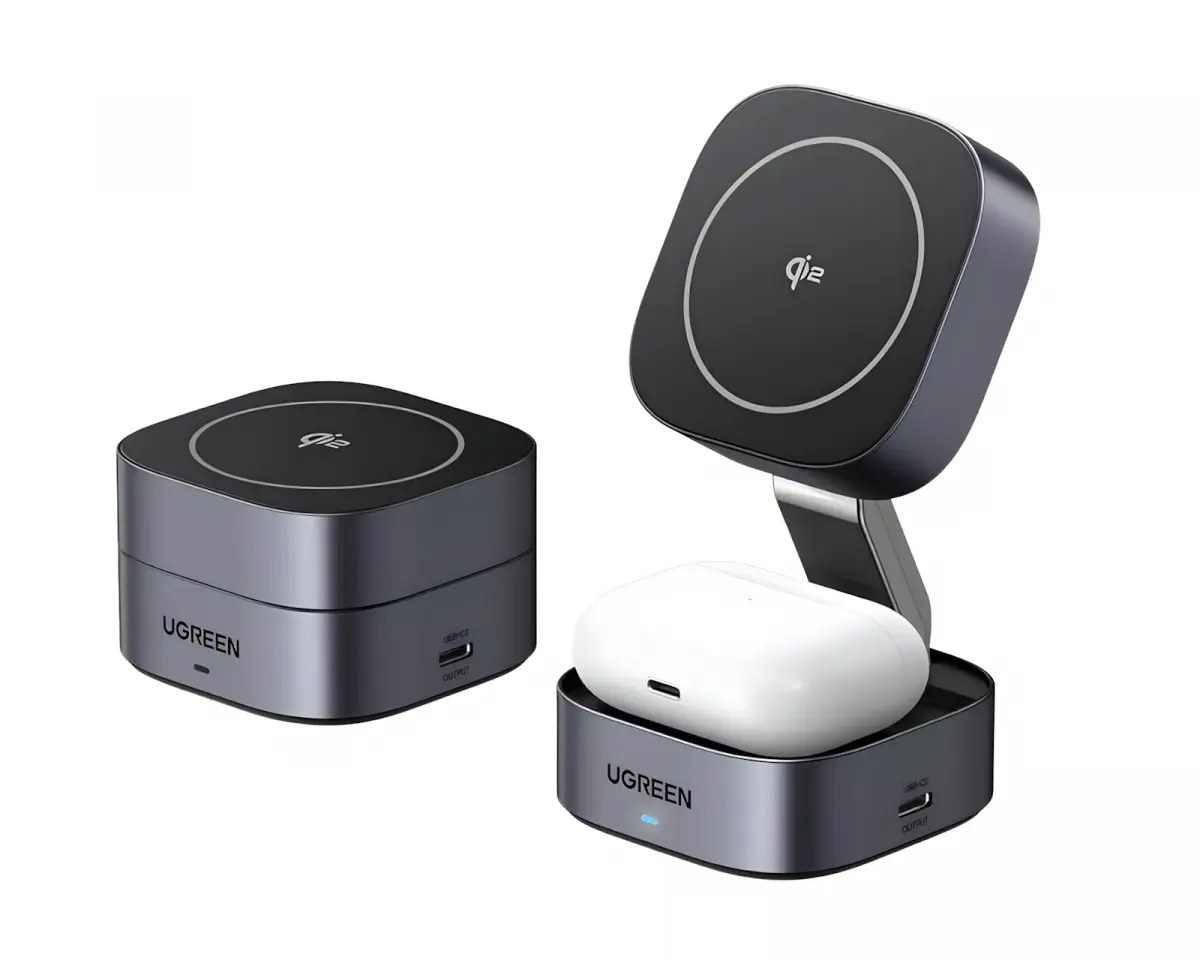 UGREEN Qi 2-i-1 MagSafe Trådløs Lader med USB-C-port