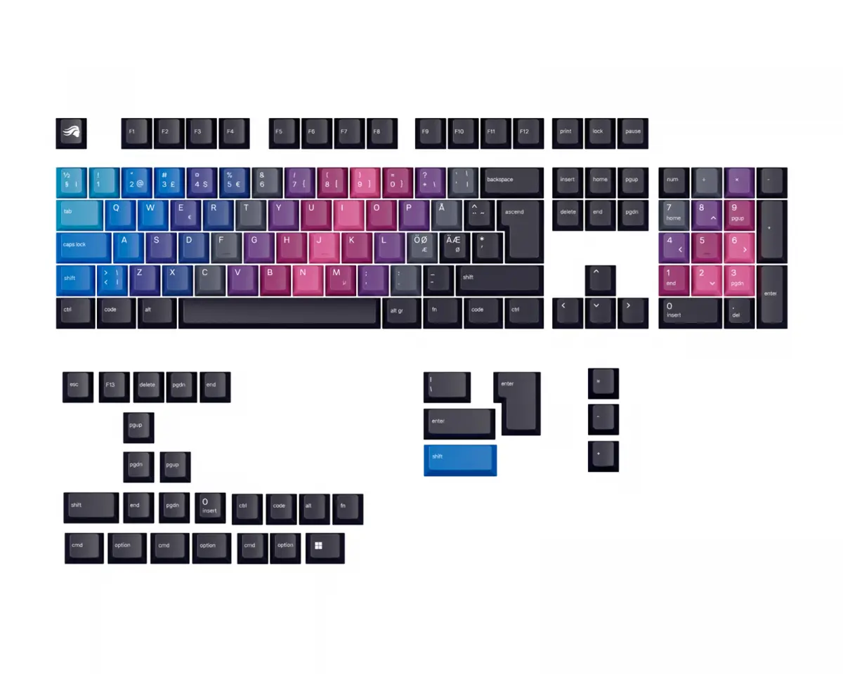 Glorious GPBT Keycaps Afterparty - Nordic ISO