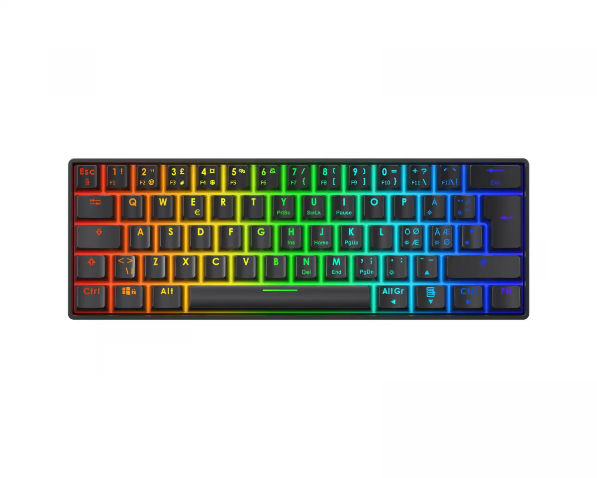 Deltaco Gaming DK470 60 % ISO Hotswap Mekanisk Gamingtastatur – Svart