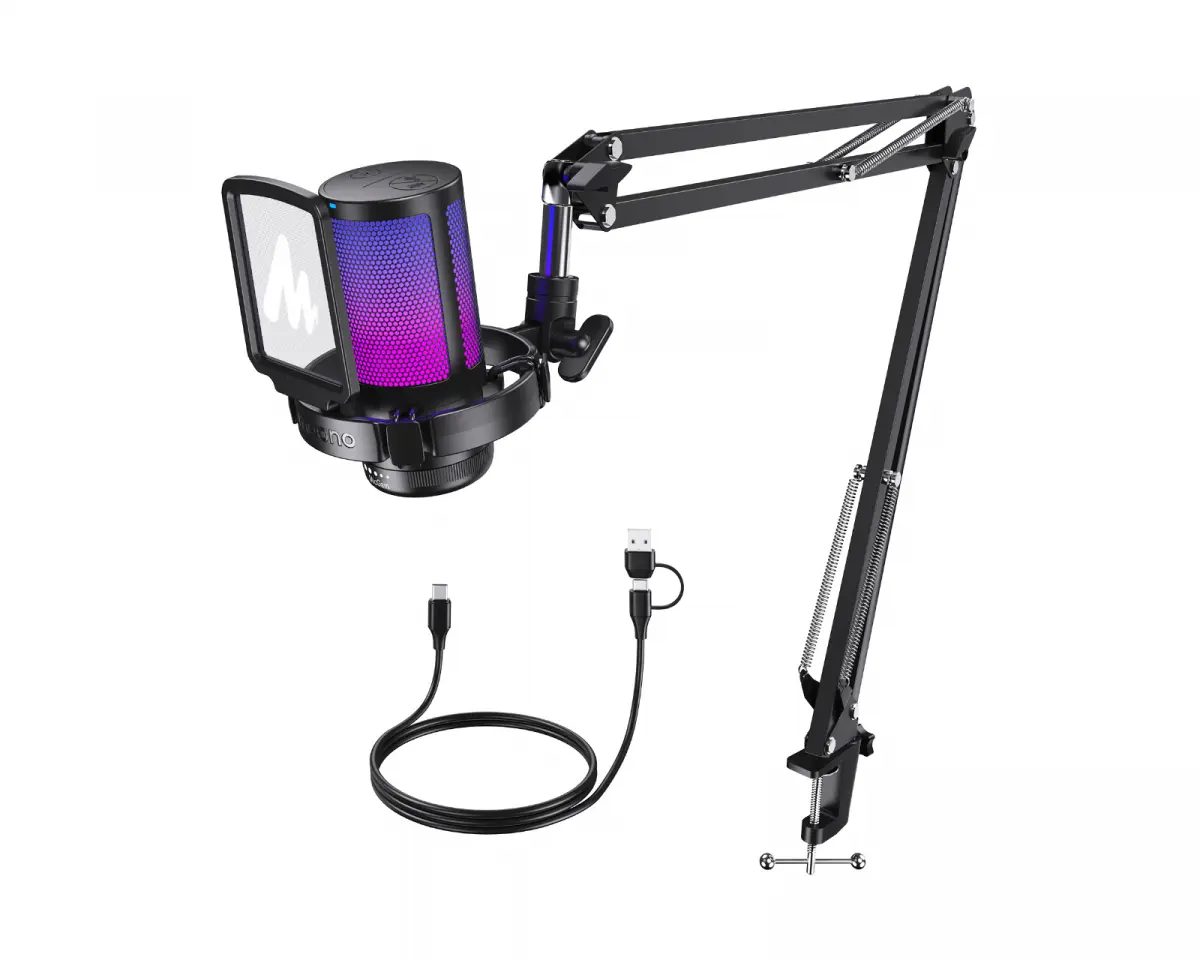 Maono DGM20S - USB RGB Gamingmikrofon Kit - Svart