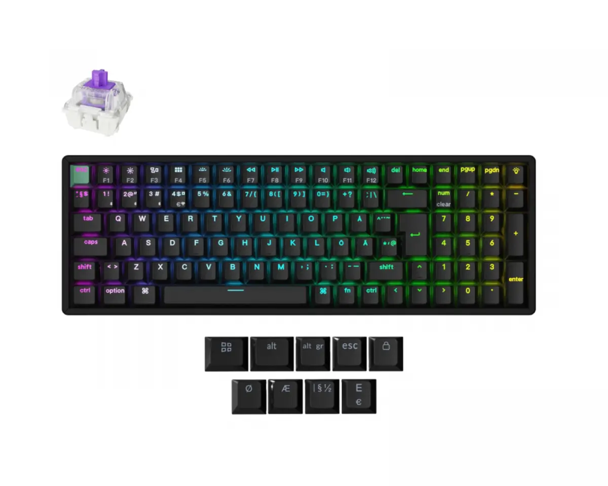 Keychron K4 HE QMK-tastatur [Gateron 2.0 Purple Magnetic Switch] - Svart