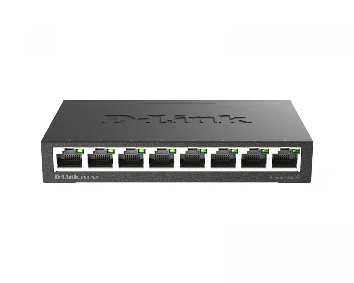 D-Link DGS-108 8-Port Gigabit Nettverksswitch