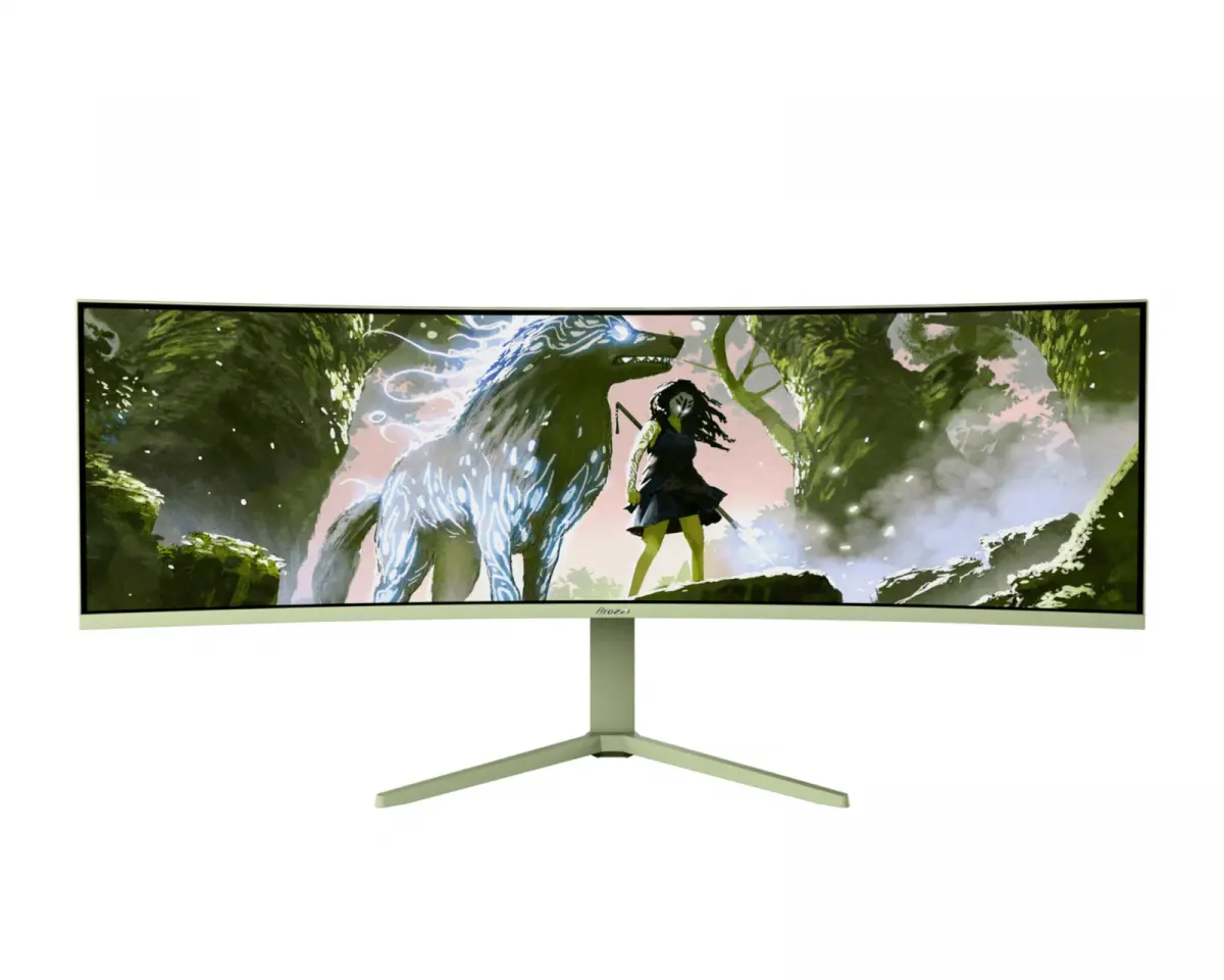 Arozzi Nova 49" Buet VA 5120x1440 165 Hz Gamingskjerm - Forest Green