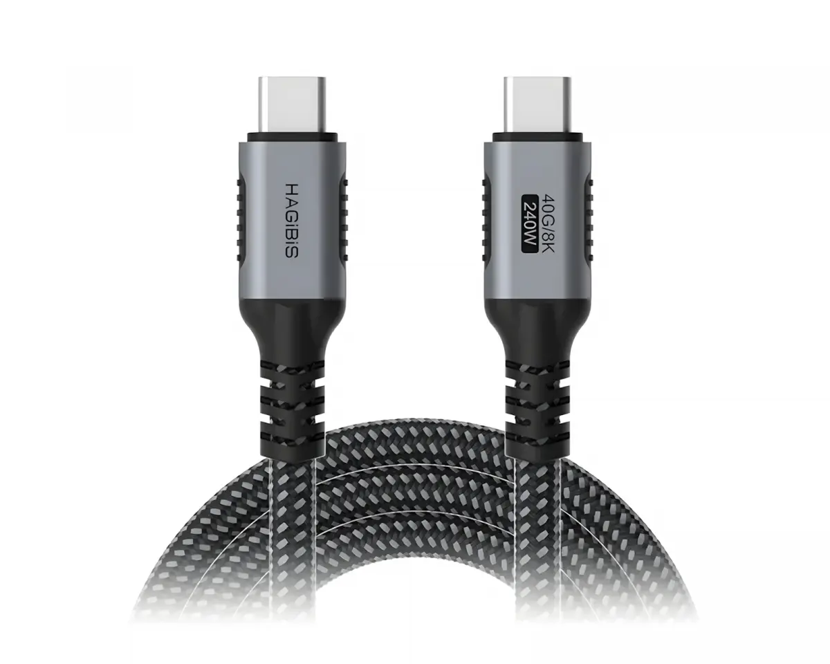 Hagibis USB-C 40G/8K 240W Hurtigladerkabel - 2 m