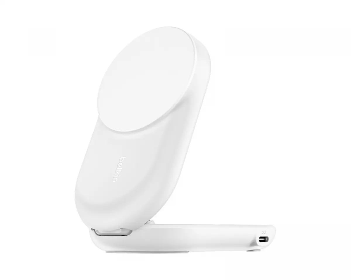 Belkin UltraCharge 2-i-1 Qi2 Trådløs Lader - Hvit