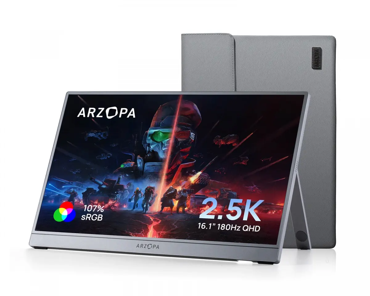 Arzopa Z3FC 16.1" 180Hz QHD Bærbar Skjerm - Grå