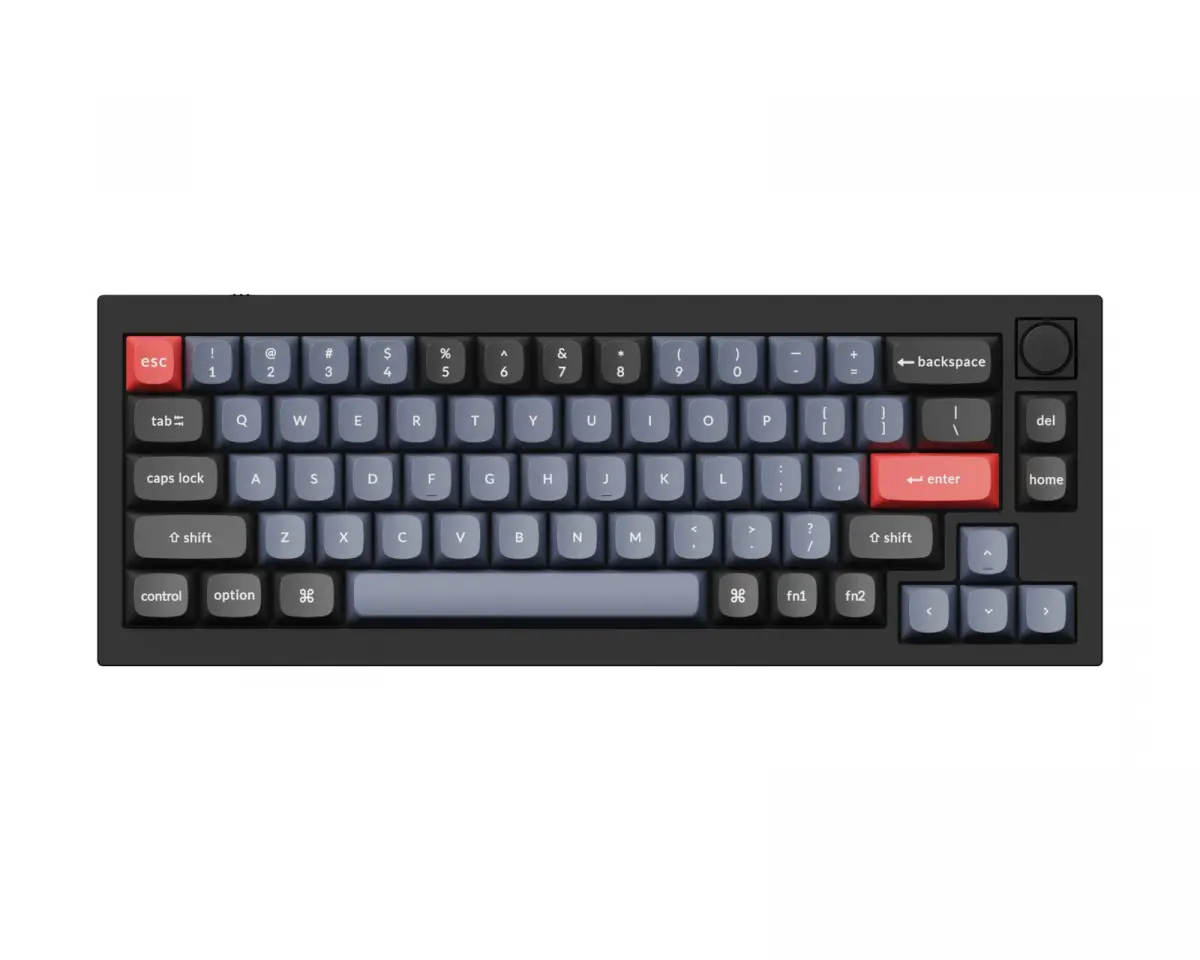 Keychron Q2 Hotswap Knob ISO Tastatur - Svart [Gateron G Pro Brown]