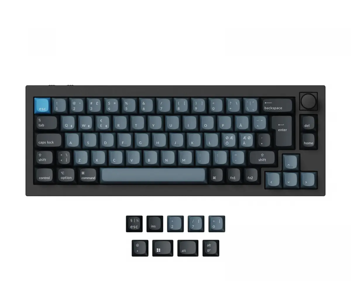 Keychron Q2 Pro Hotswap Knob ISO Tastatur - Svart [K Pro Red]