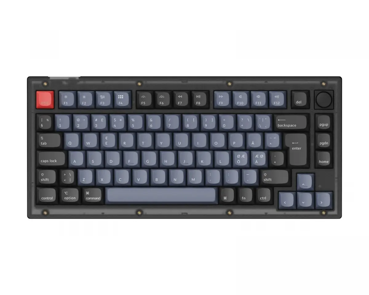 Keychron V1 Hotswap Knob ISO Tastatur - Frosted Black [K Pro Brown]
