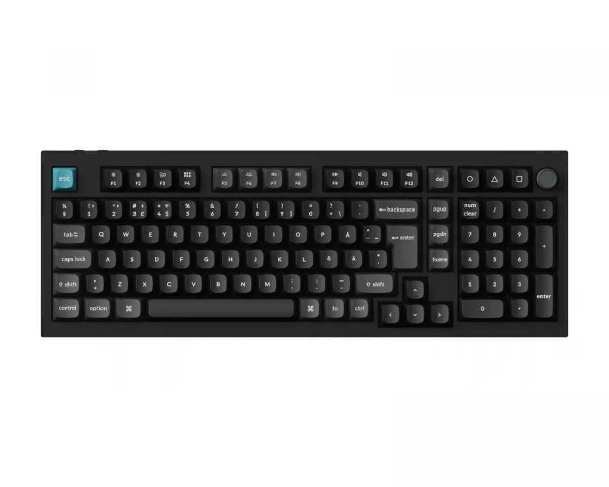 Keychron Q5 Ultra 8K Hotswap Knob Trådløst Tastatur - Svart [Silk POM Red]
