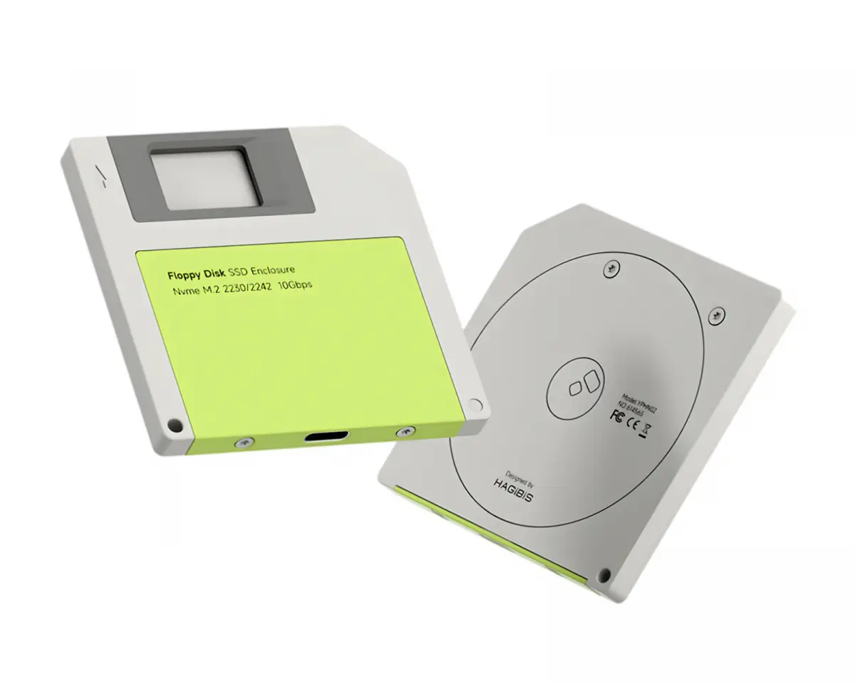 Hagibis Floppy Disk Stil SSD Kabinett - Grønn
