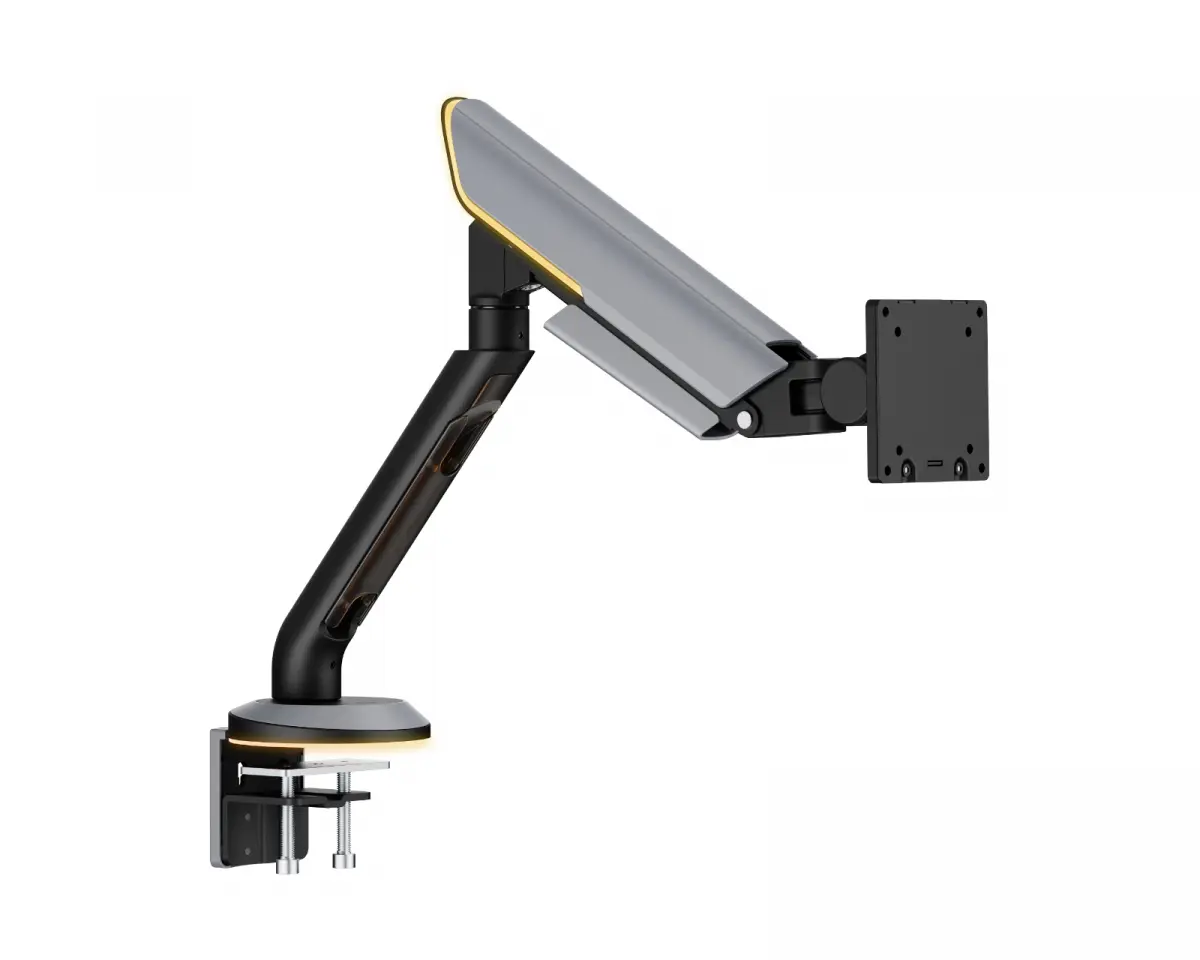 MaxMount Titan Heavy-Duty Monitorarm med RGB 24″-57″ - Grå