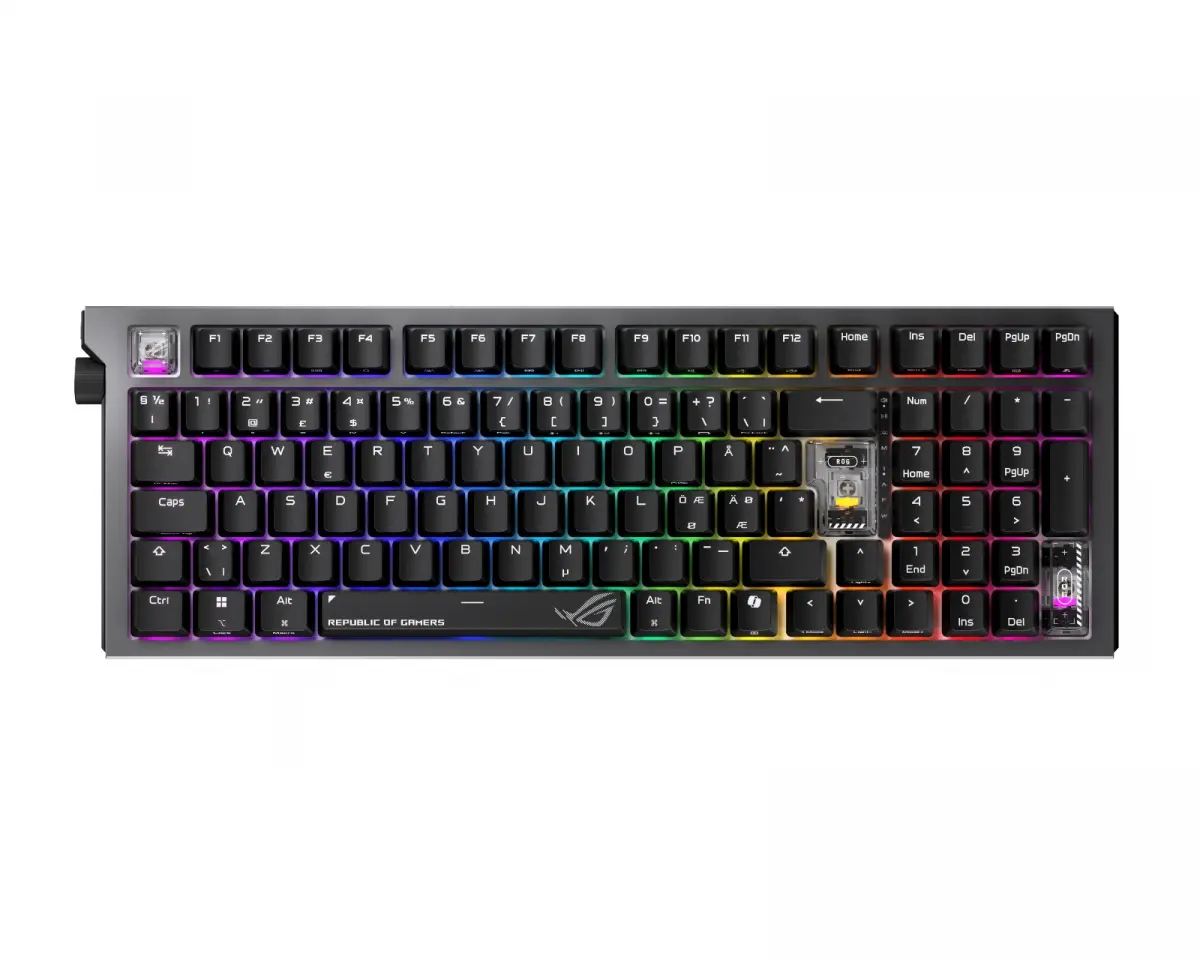 ASUS ROG Strix Morph 96 Wireless - Gamingtastatur - Nordisk - Svart