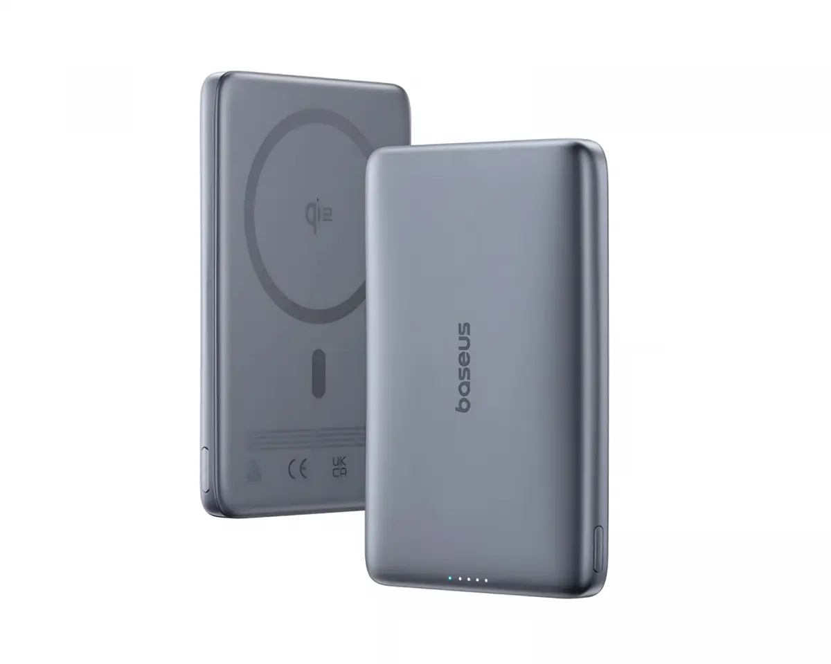 Baseus PicoGo AM41 Ultratynn Qi2 Magnetisk Powerbank 27W 10000mAh - Grå