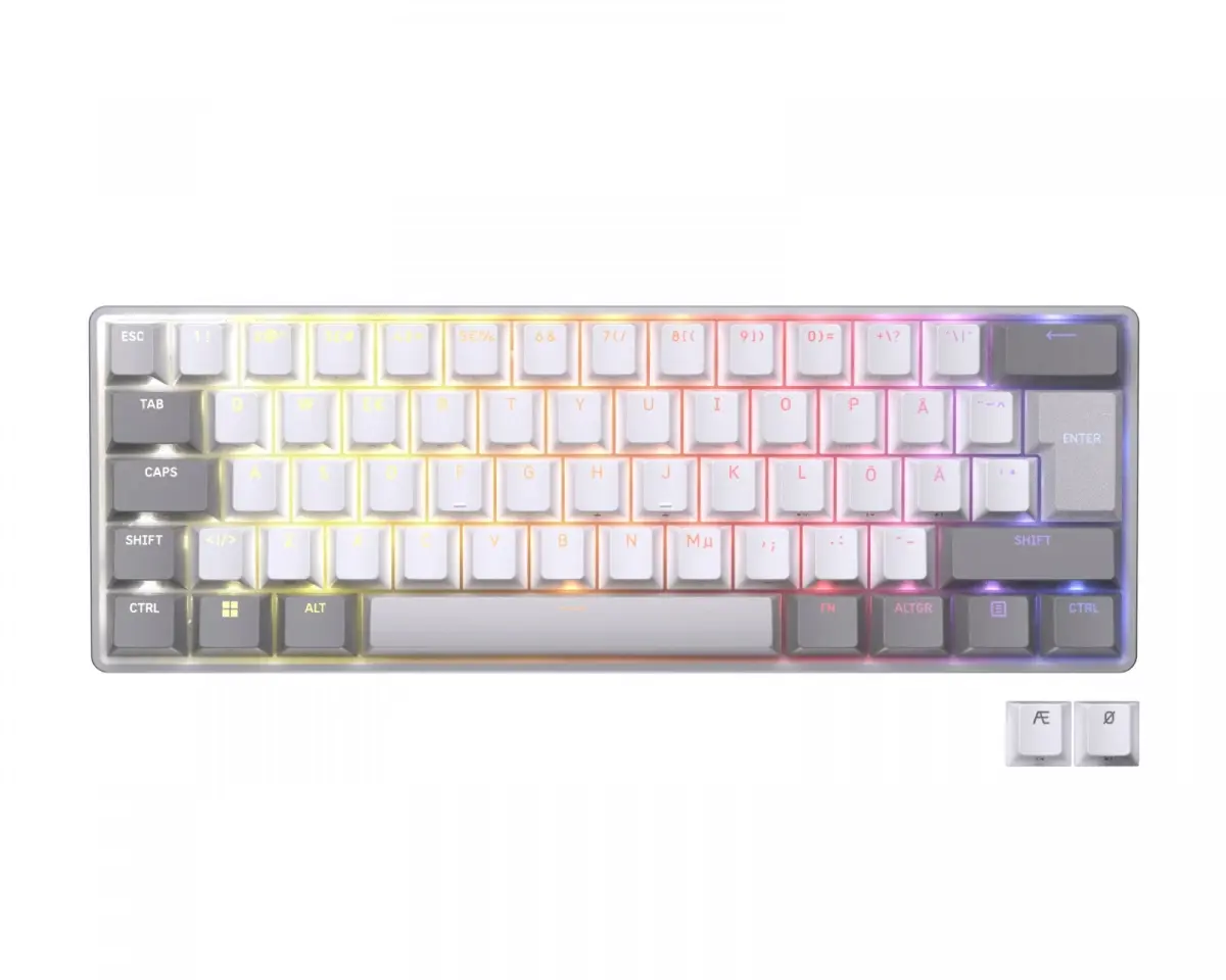 Corsair CLIPPER PRO MINI 60 - Gamingtastatur - Uten numpad - Nordisk - Hvit