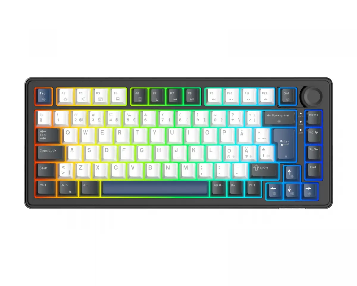 Deltaco Gaming DK480 75% Gaming RGB Keyboard - Sort