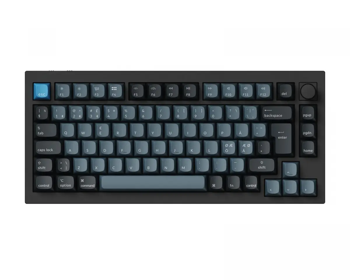 Keychron Q1 Pro QMK 75% RGB Knob Hotswap Trådløst Tastatur - Black [K Pro Brown] (DEMO)
