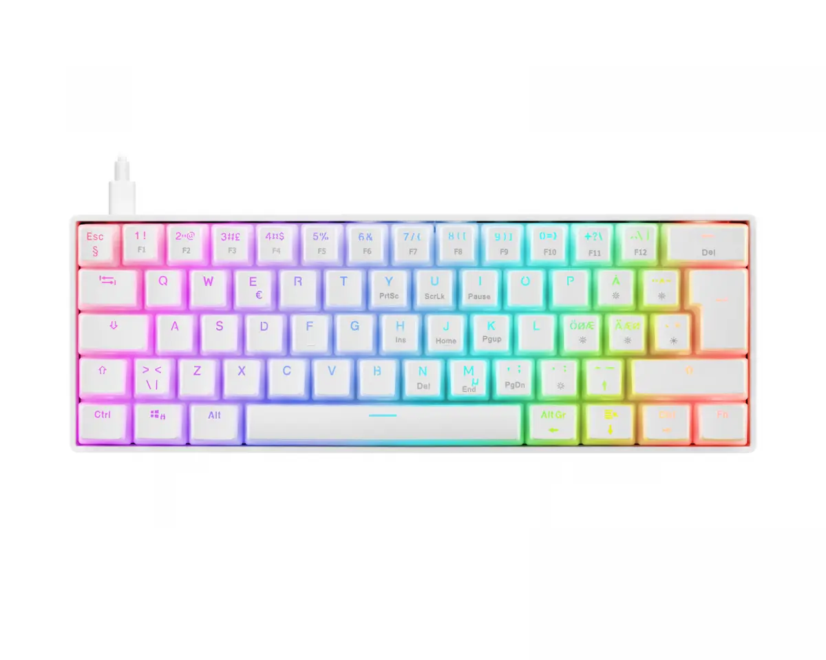 Deltaco Gaming WK90 RGB 60% Hotswap Mekaniskt Tastatur [Pink Linear] - Hvit