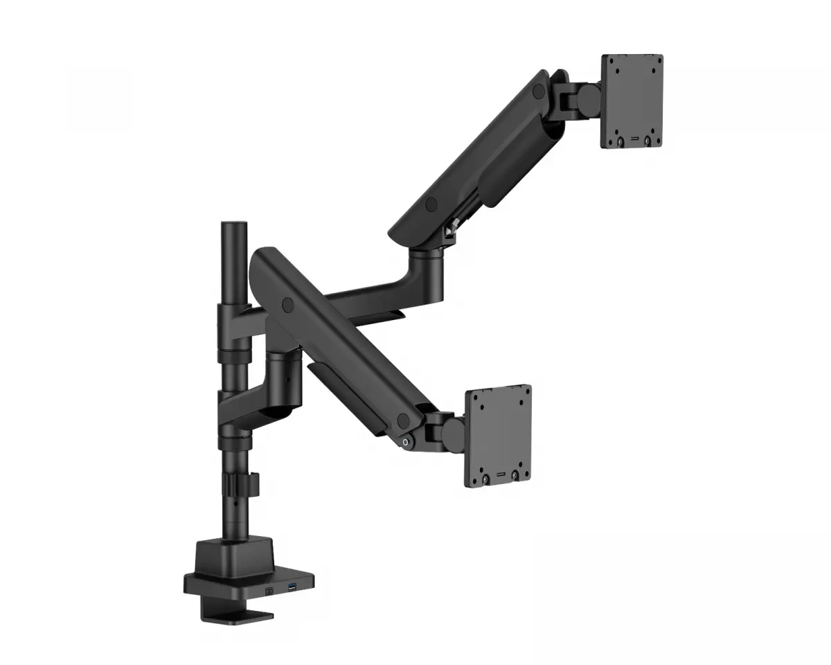 MaxMount Hercules Skjermstativ 27kg USB-porter 24”-57” Svart - 2 Skjermer (DEMO)