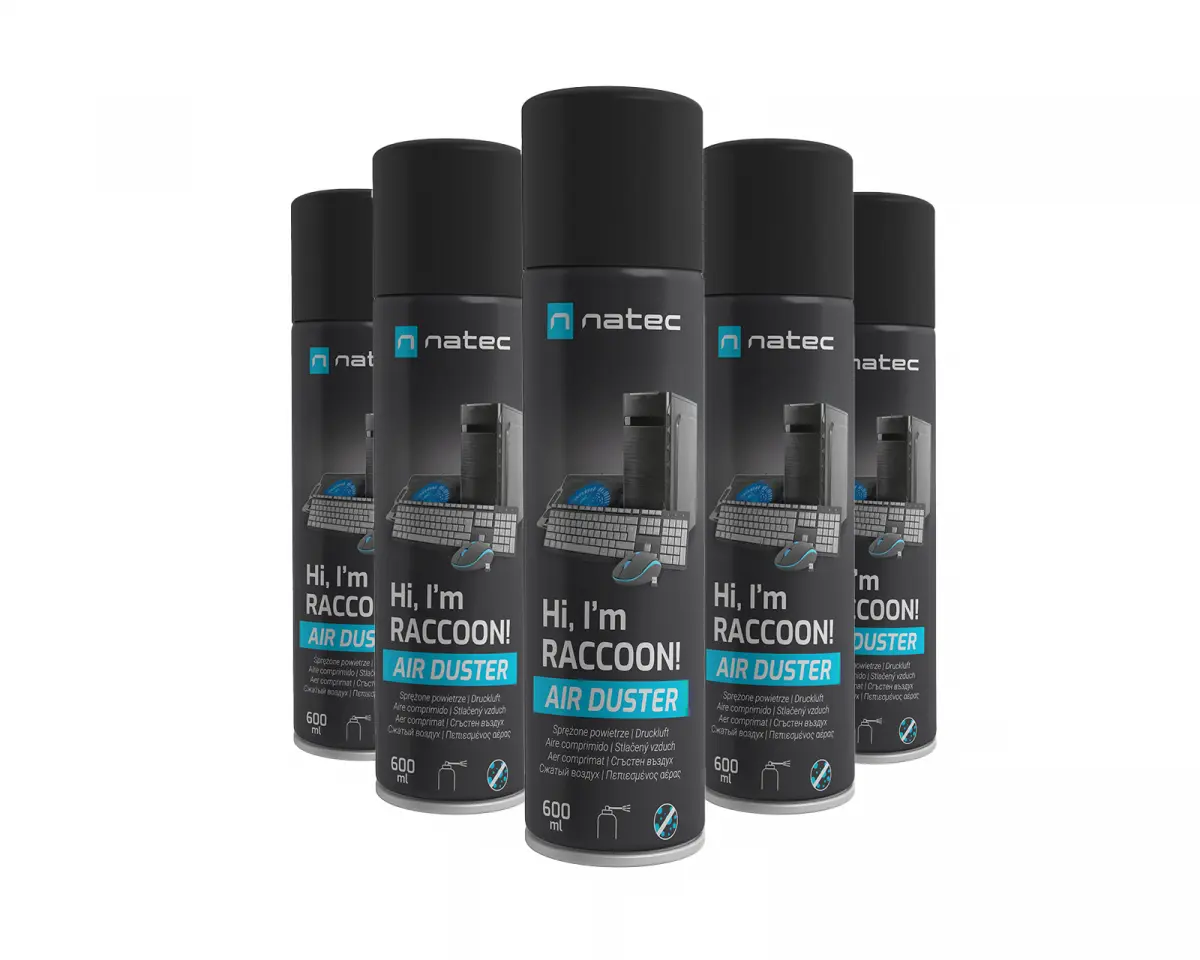 Natec Trykkluft Raccoon 600ML (5-pack)