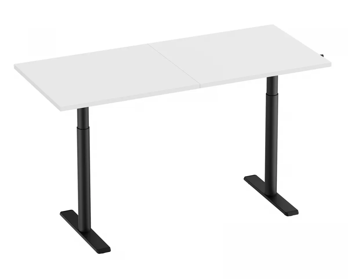 MaxMount Skrivebord Hev og Senkbart 1600x700mm Sveiv - Svart/Hvit