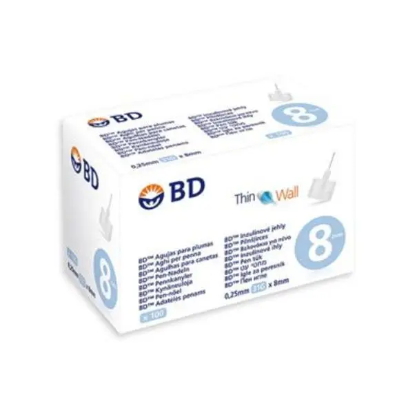 BD penkanyle 8 mm x 0,25 mm (31G) - 100 stk