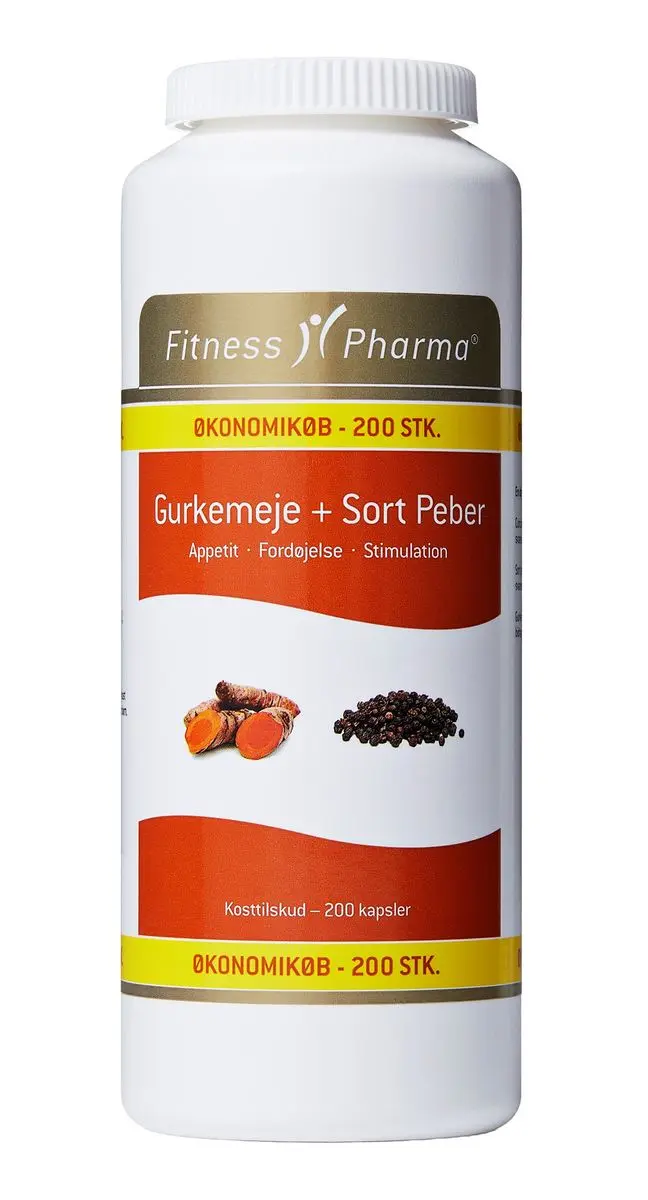 Fitness Pharma Gurkemeie + svart pepper - 200 stk.
