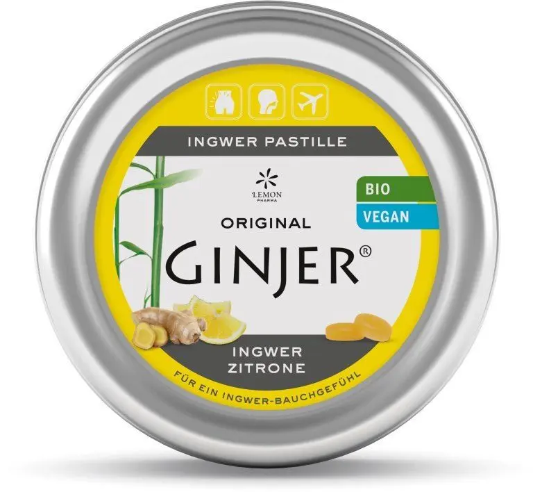 Sitronpastiller med ingefær fra GINJER – 40 gr