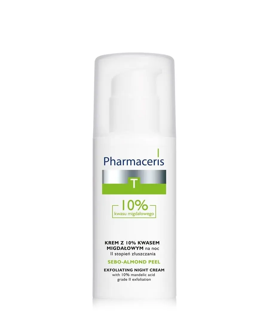 Pharmaceris T Sebo-Almond Peel 10% Nattkrem Uren Hud - 50 ml.