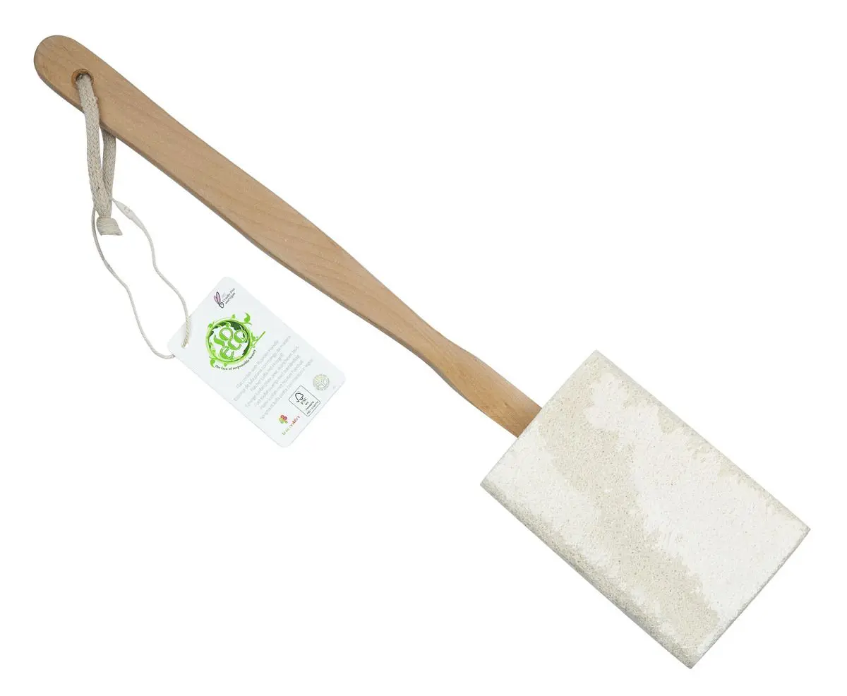 Flat luffasvamp med treskaft fra So Eco