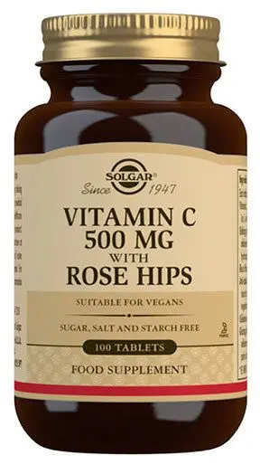 Solgar C-vitamin + Rose Hips 500 mg - 100 tabl
