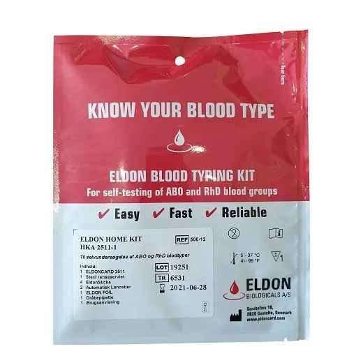 Blodtype Test - Eldoncard