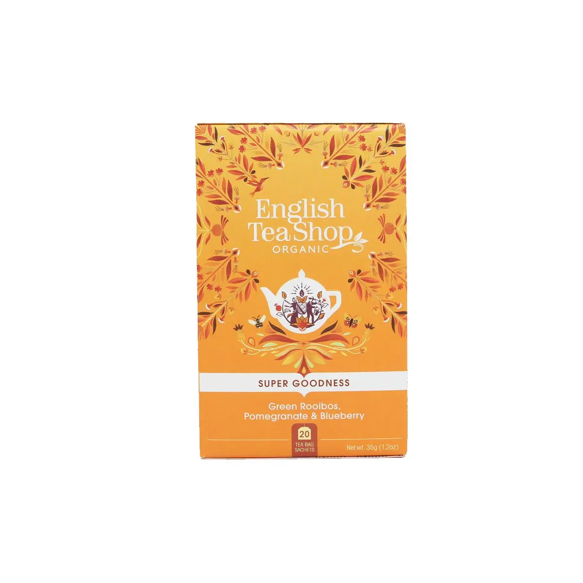 Green Rooibos Pomegranate fra English Tea Shop Ø – 20 teposer