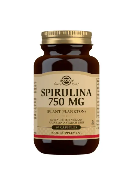 Solgar Spirulina 750 mg - 80 kapsler
