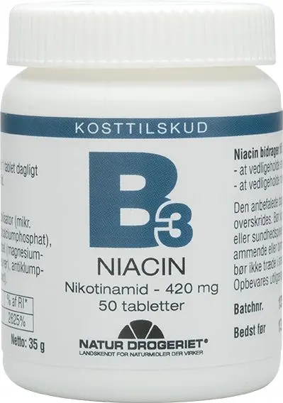 Natur-Drogeriet Niacin nikotinamid, 420 mg - 50 tabl