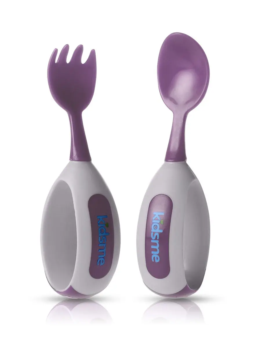 Kidsme Skje & gaffel sett Plum - 1 stk.