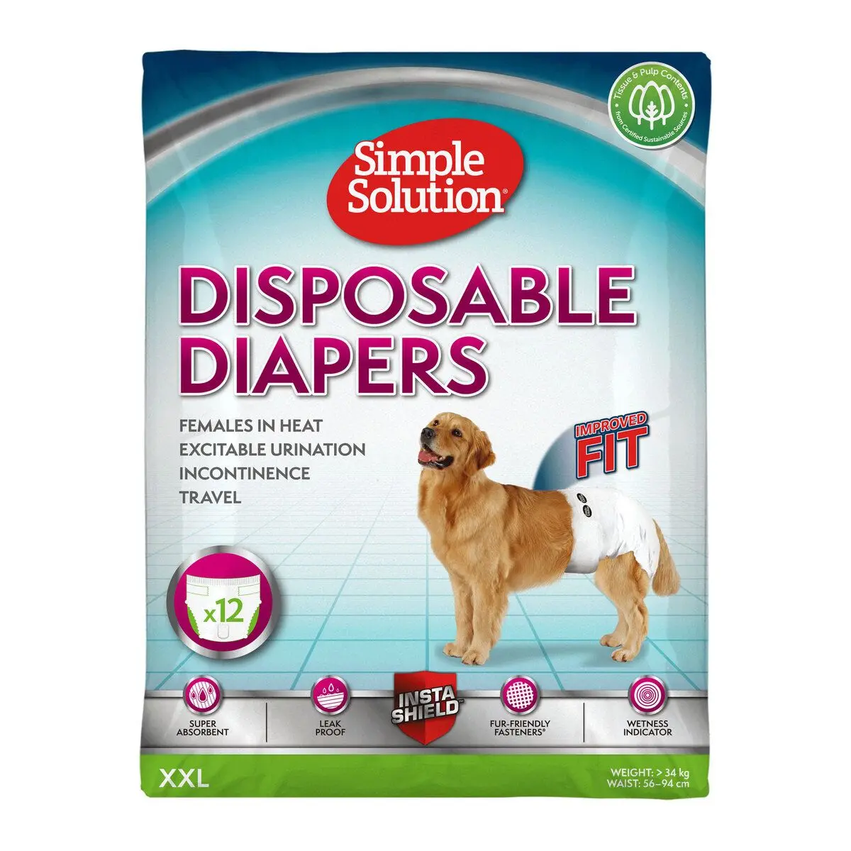 Simple Solution engangsbleier til tisper, str. XXL – 12 stk.