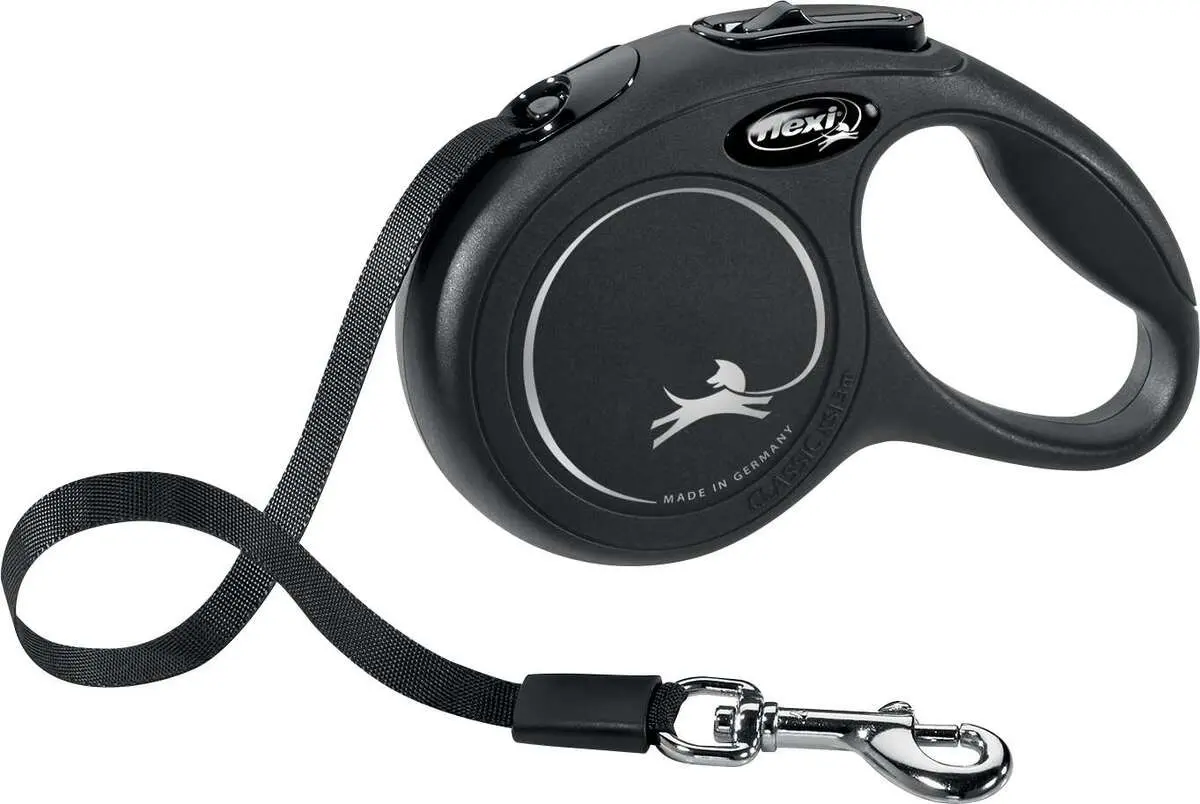 Flexi hundebånd New Classic snor S, 5M, 15KG - sort