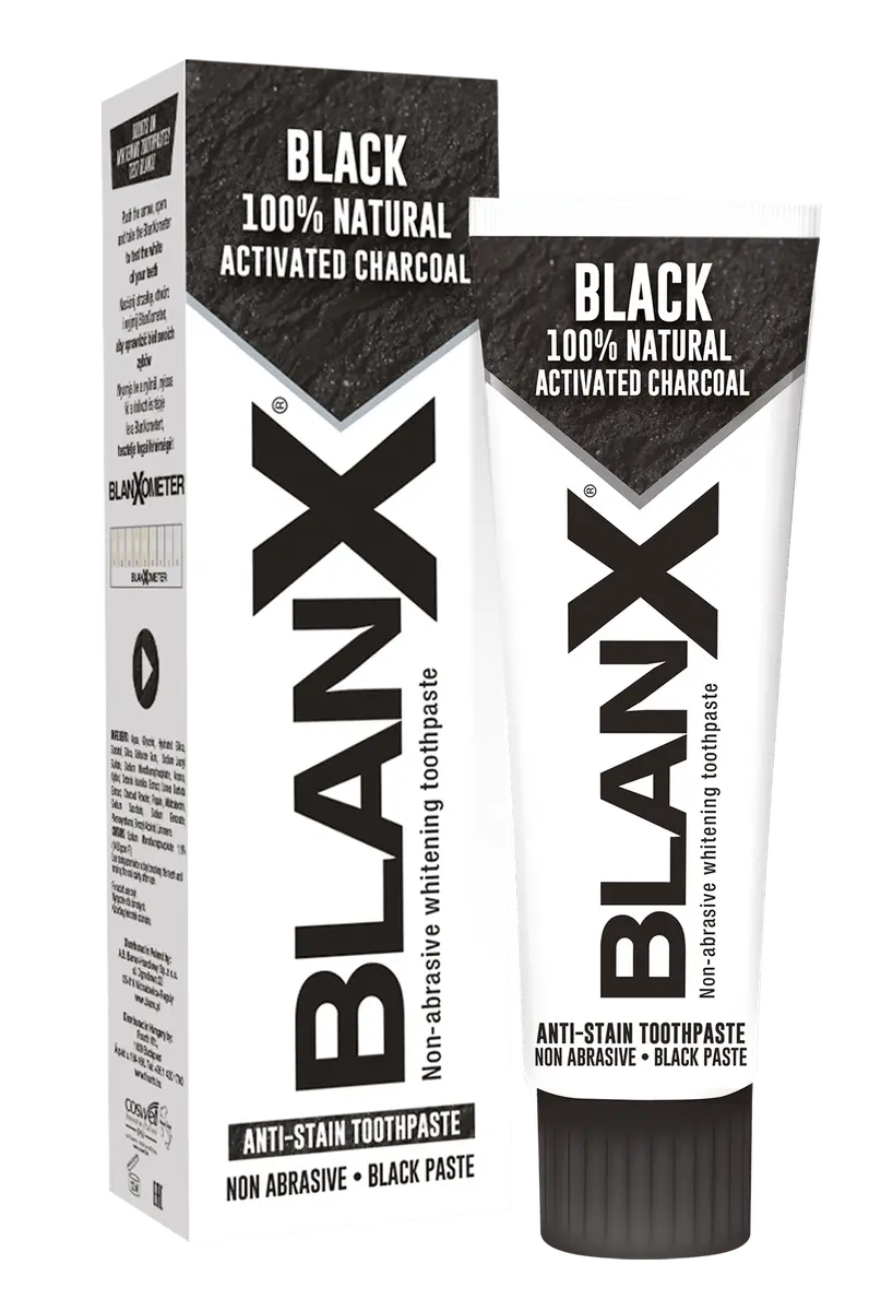 BlanX Black Charcoal tannkrem – 75 ml