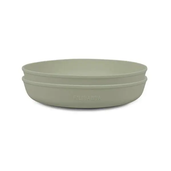 Filibabba Silikon tallerken 2-pakning - Green