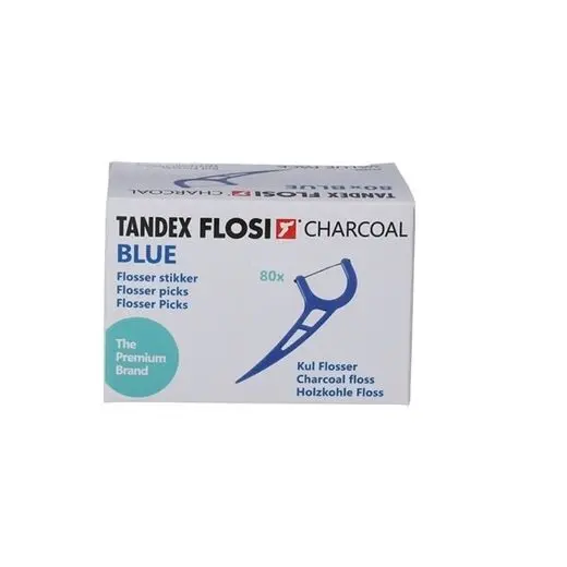 Tandex Flosi Flosser Blå tanntråd - 80 stk.