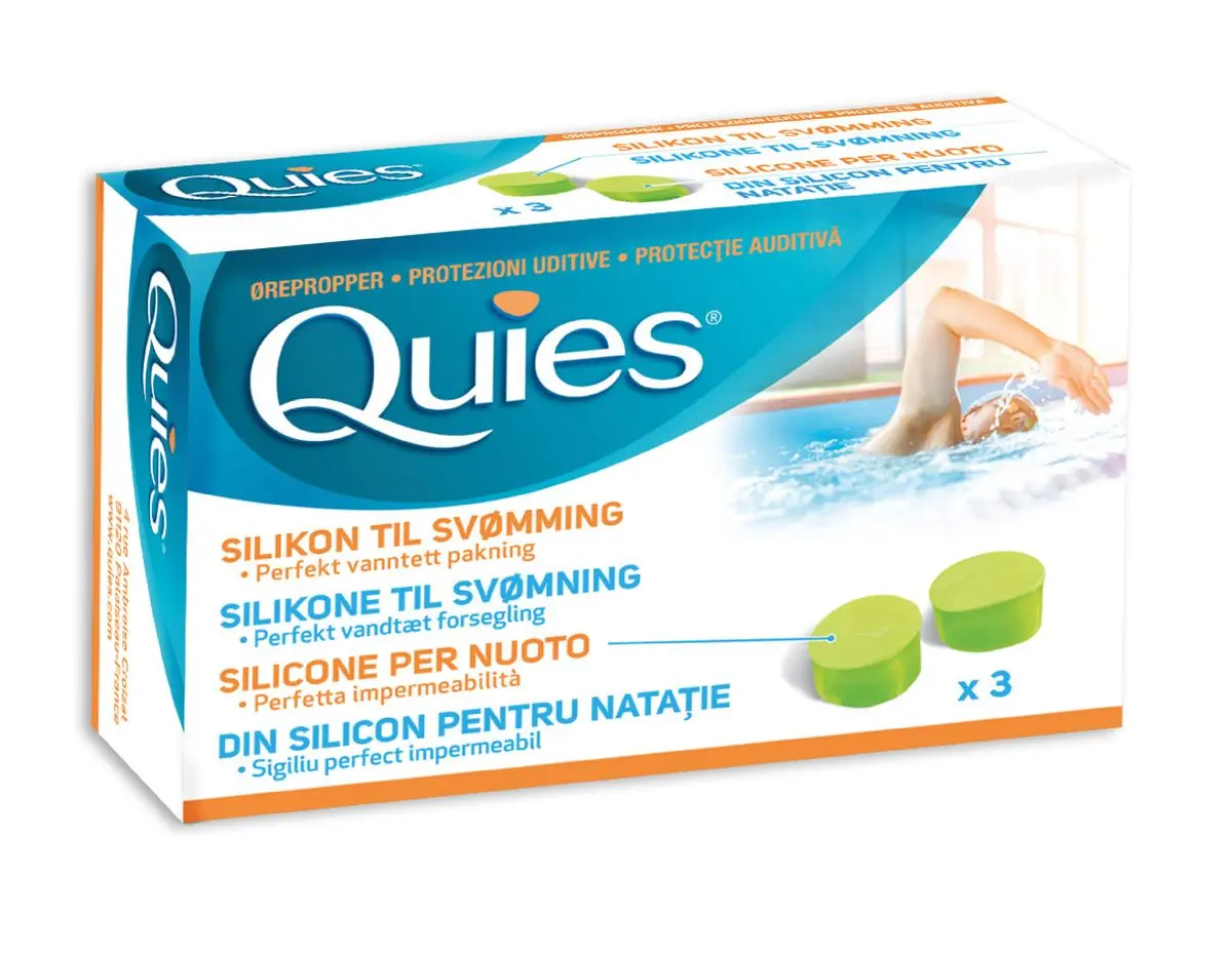 Quies silikonørepropper, svømming - 3 par
