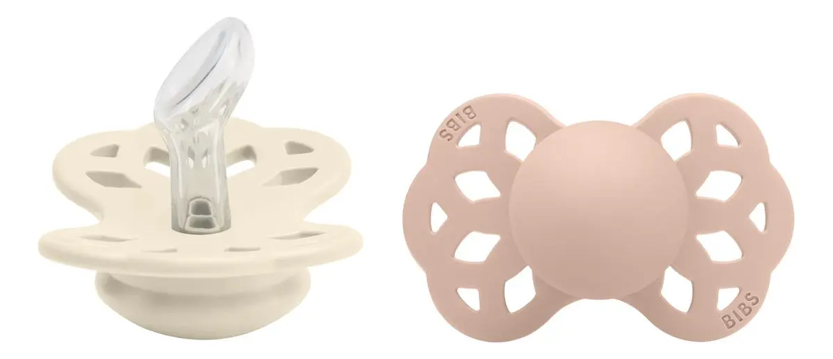 BIBS Infinity Silicone Anatomisk Ivory/Blush 2 pakk - Flere størrelser
