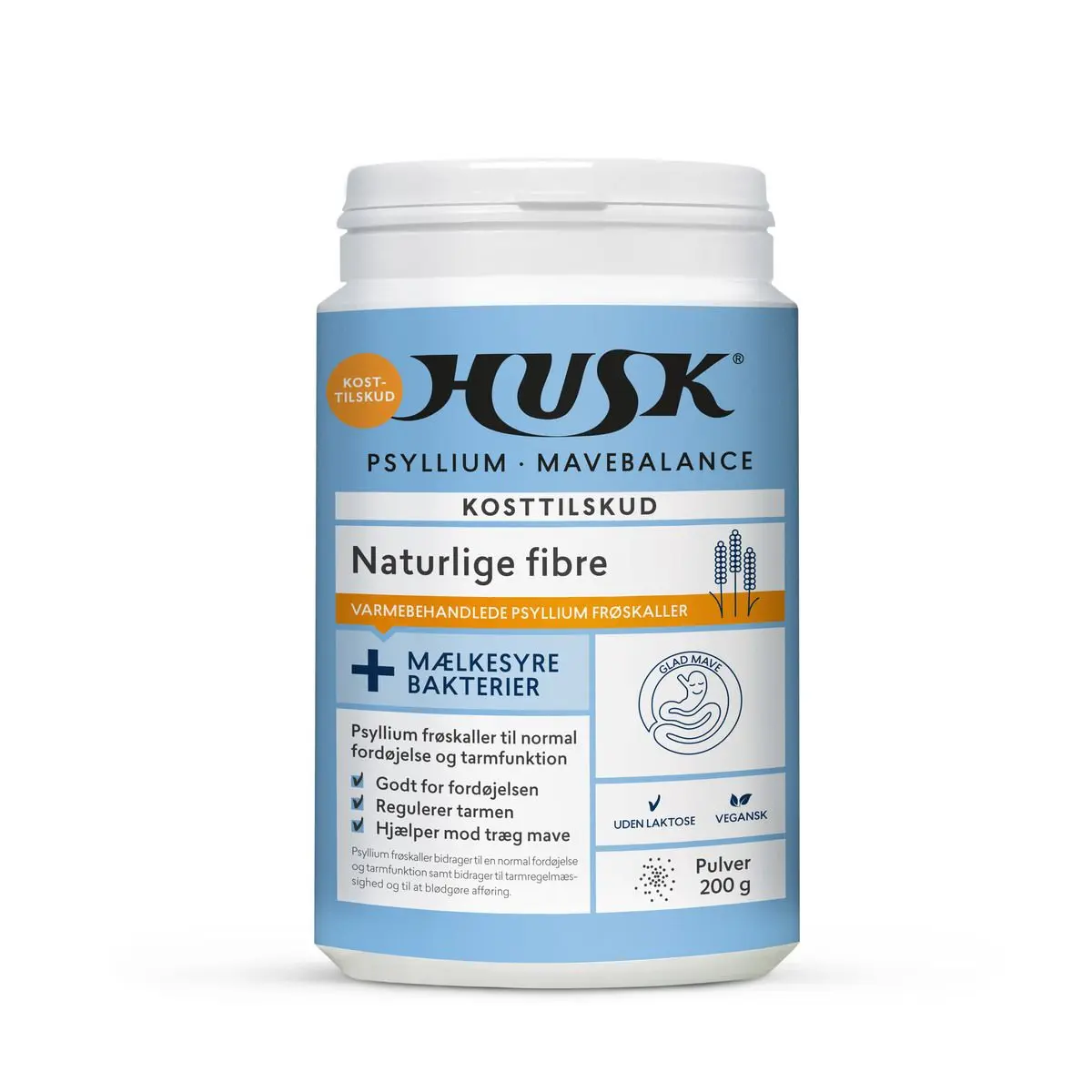HUSK Psyllium Magebalanse + Melkesyrebakterier - 200 g.