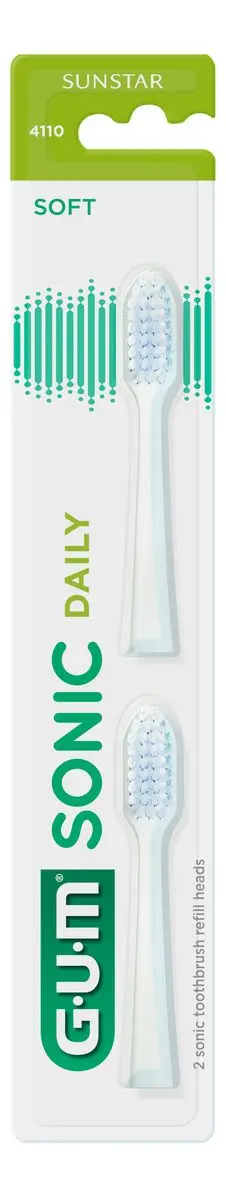 Gum Sonic Daily Børstehoder Soft Hvit - 2 stk.