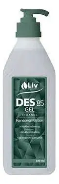 Liv Hånddesinfeksjon Gel 85% m. Pumpe - 600 ml.