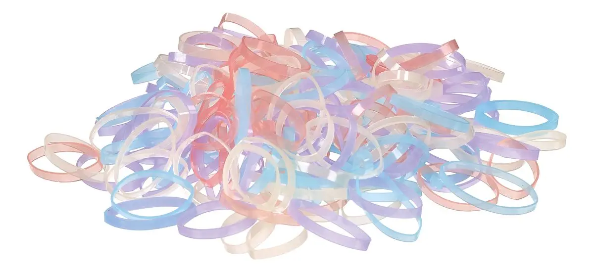 Sibel Mini Hair Elastics Primrose Pastel - 500 stk.